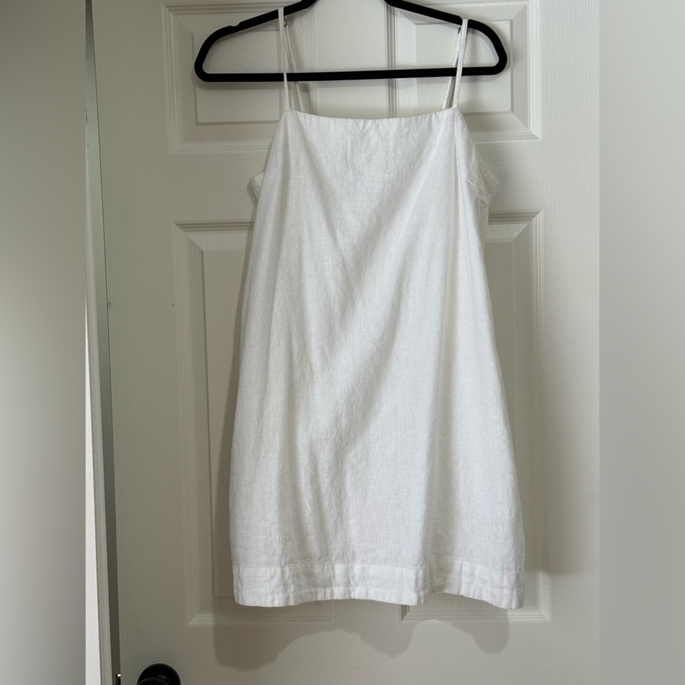 Abercrombie & Fitch White Linen Mini Slip Dress